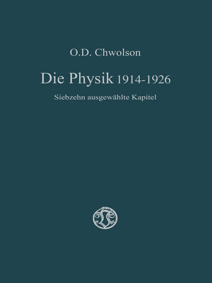 cover image of Die Physik 1914–1926